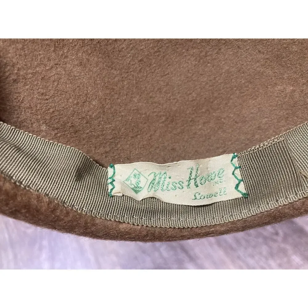 Vintage 1950’s Ladies Imported Alaskan Fur Pillbox Fascinator Hat Miss Howes